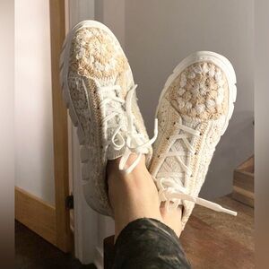 Free People Catch Me If You Can Platform Crochet Sneakers